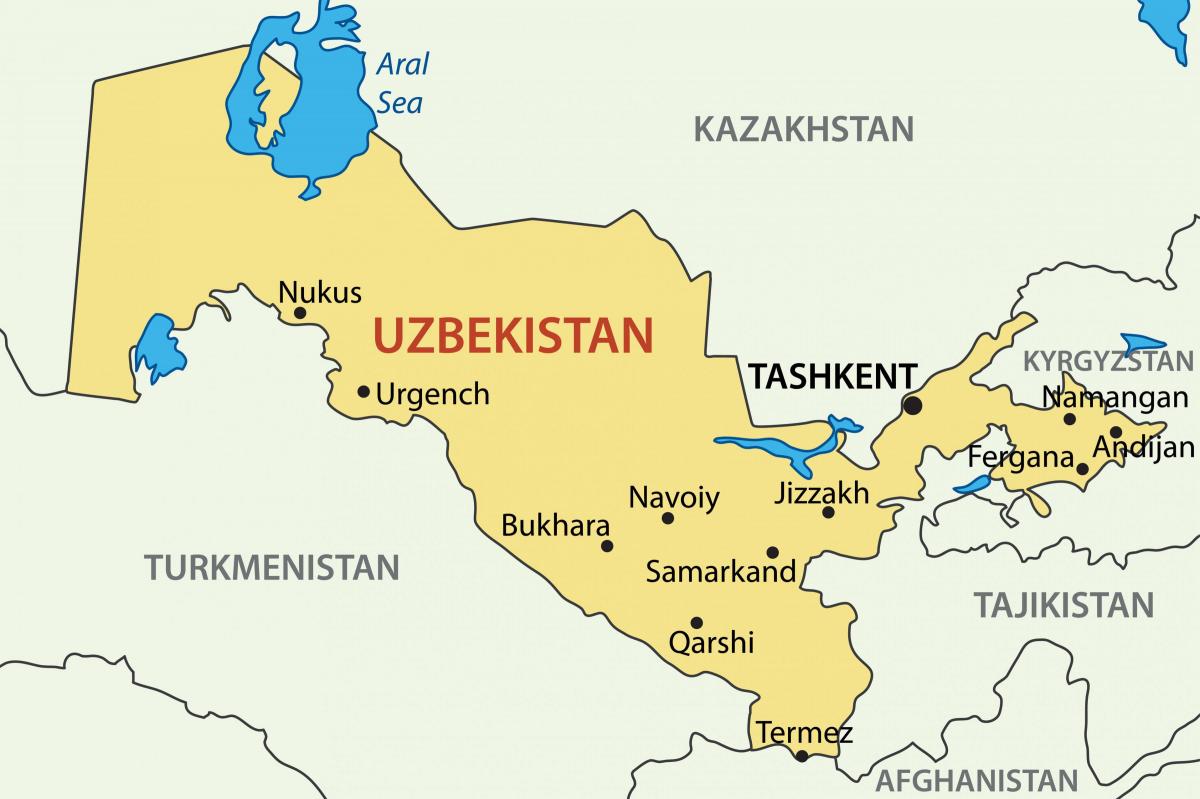 hoofstad van Oesbekistan kaart