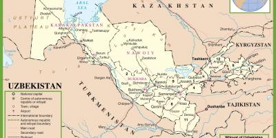 Kaart van Oesbekistan politieke 