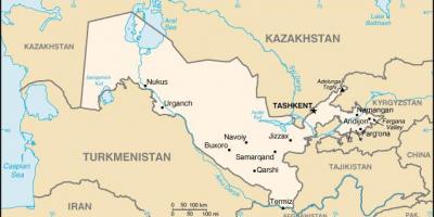 Kaart van Oesbekistan stede