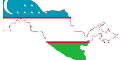 Kaart van Oesbekistan vlag 